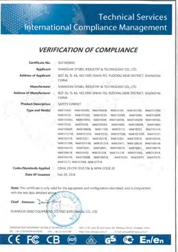 ANSI verifcation of compliance